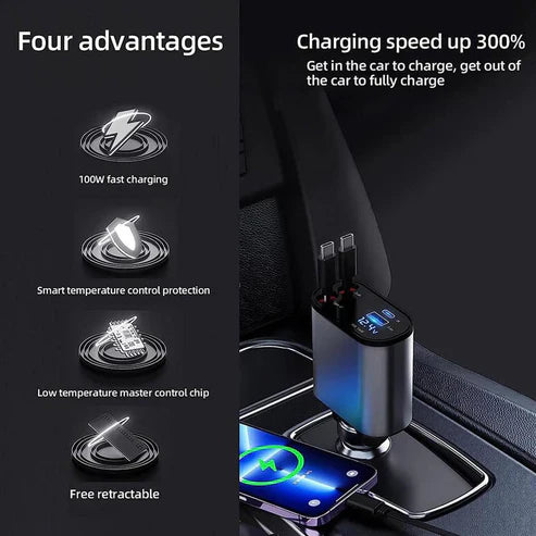 |4 في 1 شاحن قابل للسحب4 in 4 in1 Retractable Charger